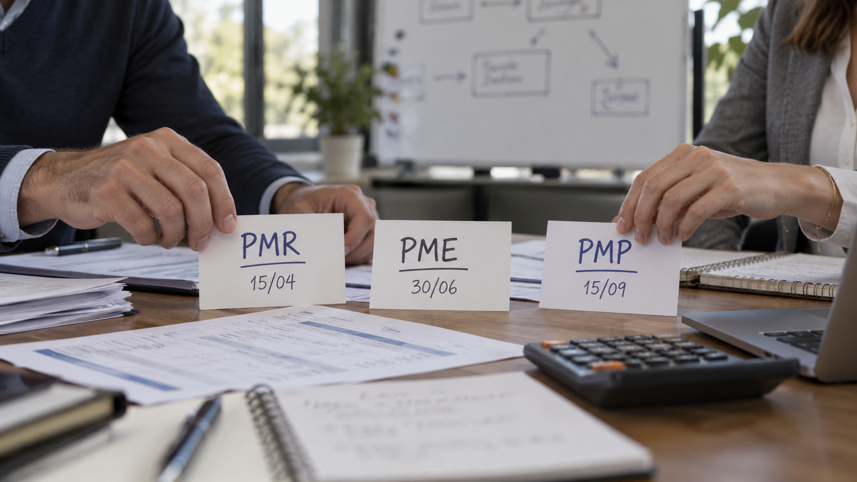 representação prática dos prazos PMR PME PMP para calcular necessidade de capital de giro
