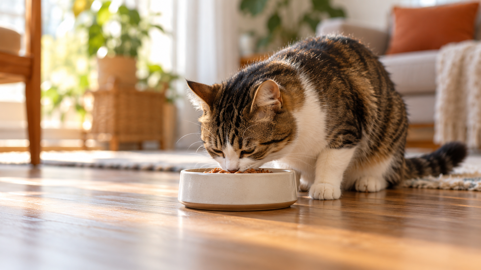 Ração Fórmula Natural vira febre entre tutores que fogem dos transgênicos 3 Gato comendo ração formula natural em ambiente doméstico